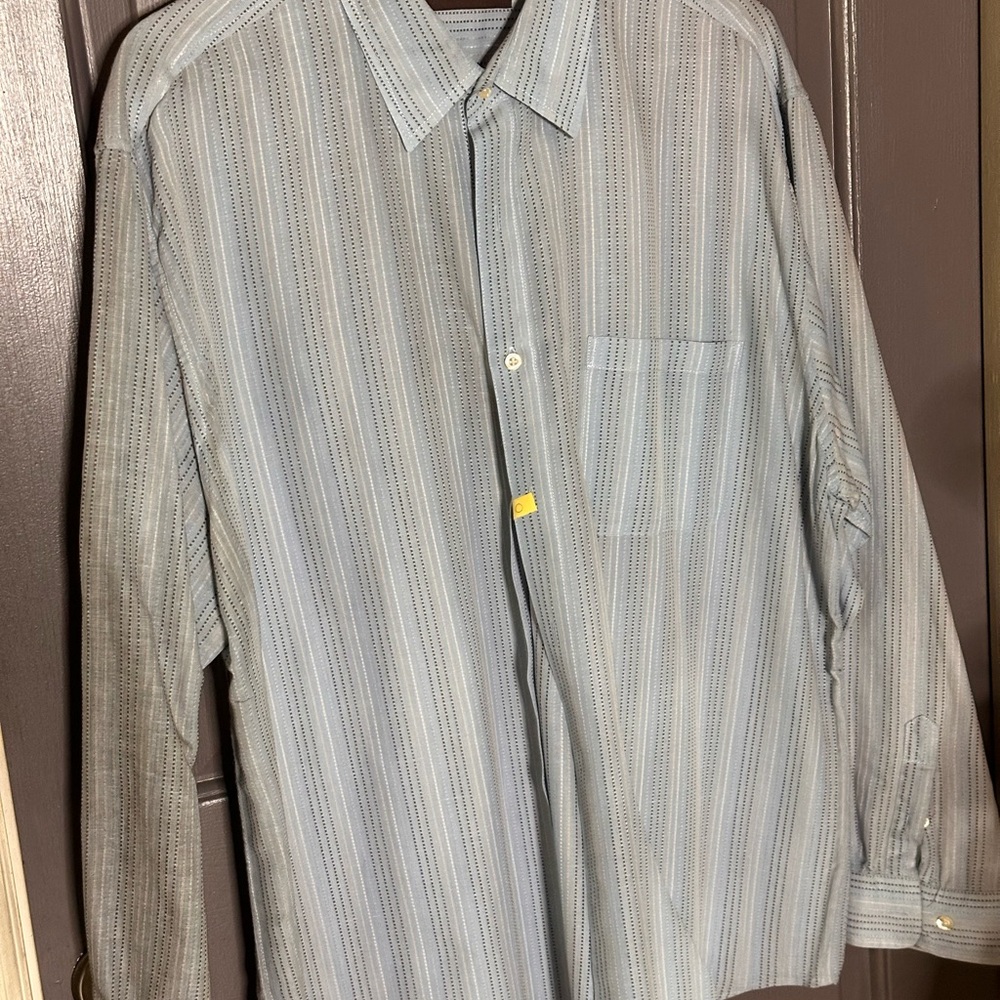 Tasso Elba Men's Blue Striped Button Down Shirt